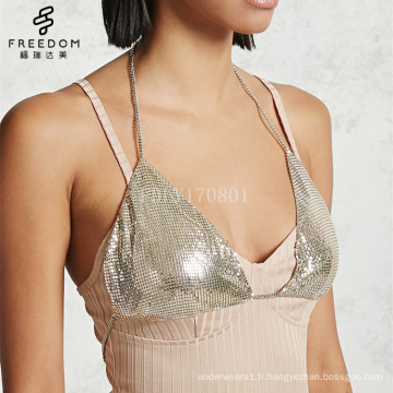 bangladeshi hot sexy photo soutien-gorge sexy culotte ensemble images bf sexy photo sexy sous-vêtements femme Halter Chainmail Bralette